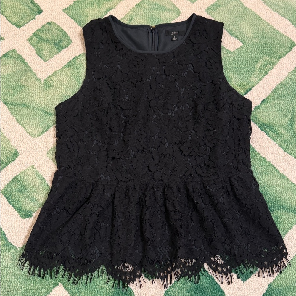 J.Crew EUC lace peplum top size 8
